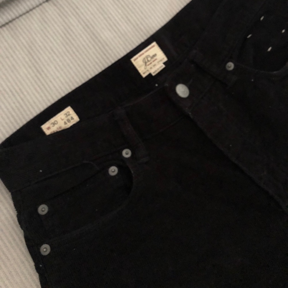 Men’s black Corduroy pants from  JCrew.